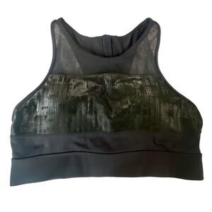 Zyia Active Black Sports Bra w Zip Back Womens Size XL High Neck Workout Wear